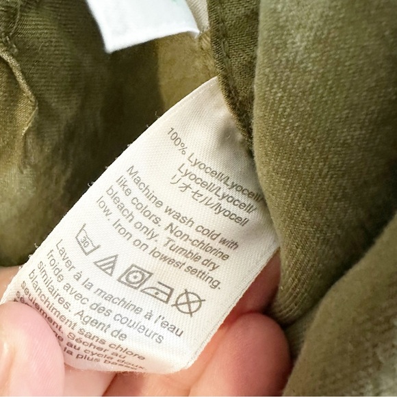 J Crew Olive Comfort 100% Lyocell Cropped / Ankle Pants Size 4 - Picture 6 of 8